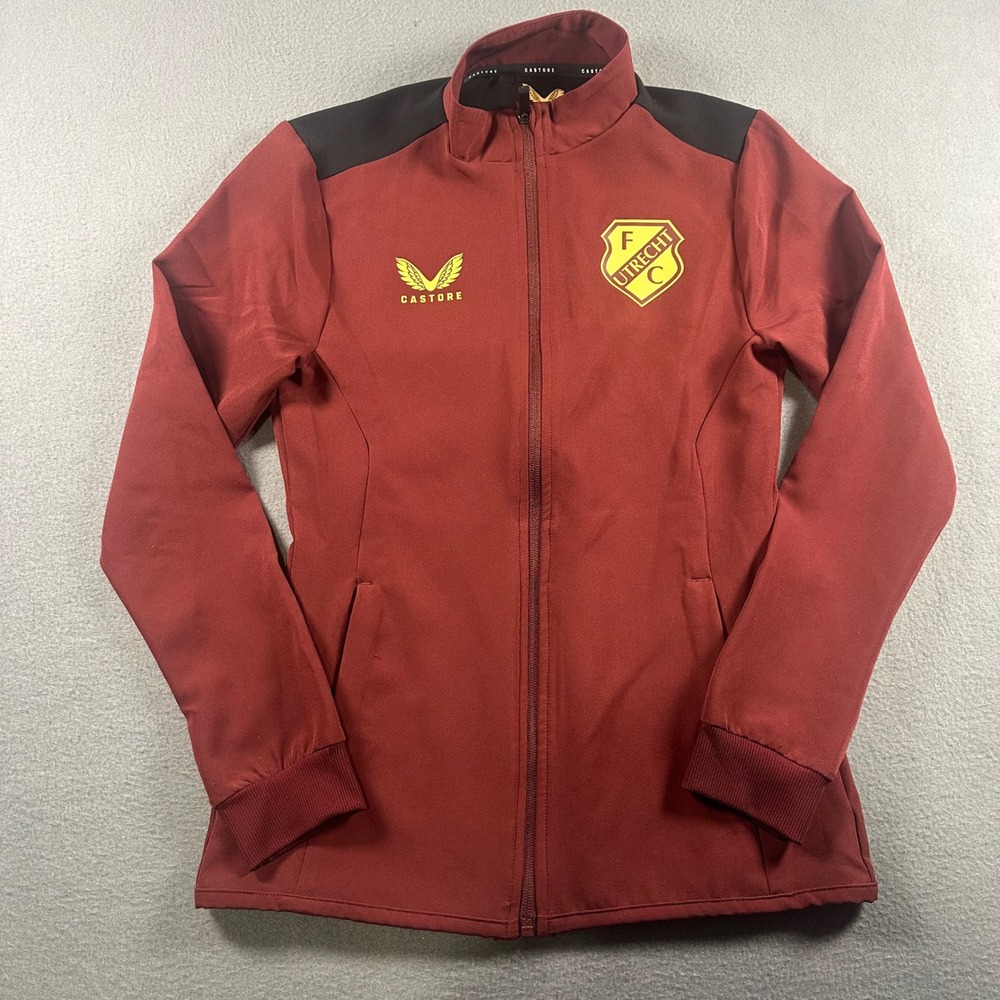 Castore FC Utrecht Soccer Training Jacket Womens US 4 Burgundy Full Zip Coat